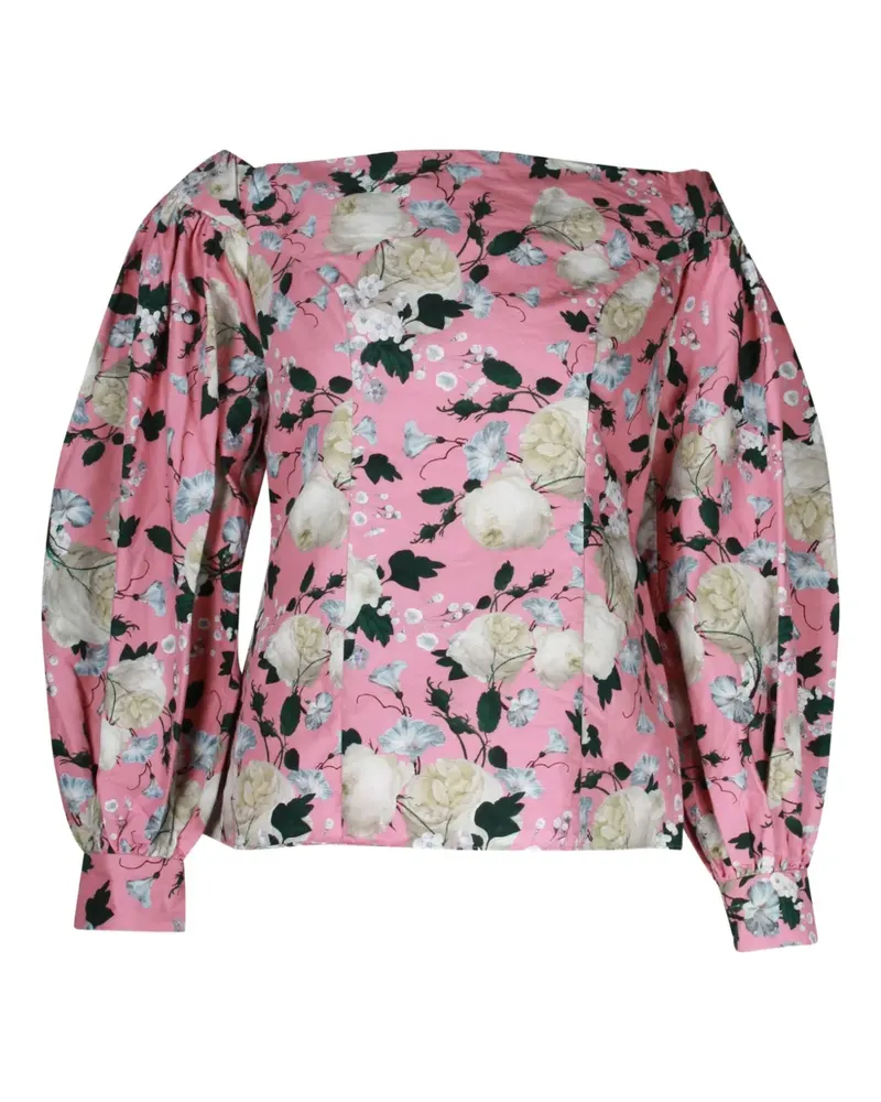 Erdem floral-print off-shoulder top - Rosa Rosa