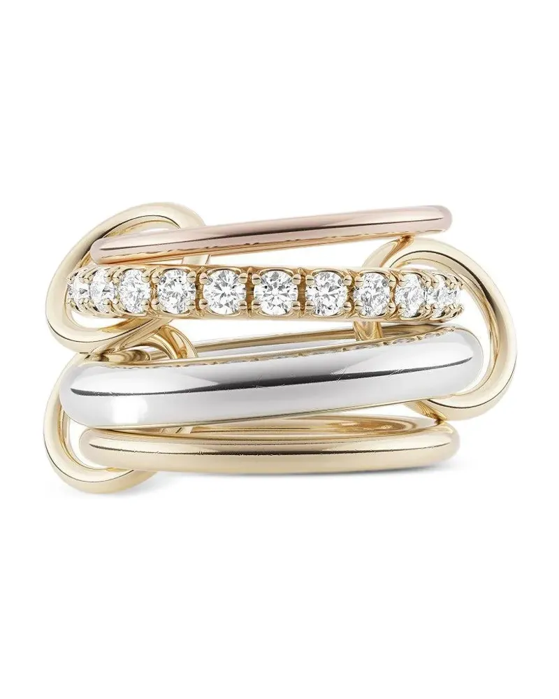 Spinelli Kilcollin Janssen Four Link Dreifachgoldring mit Diamanten Gold