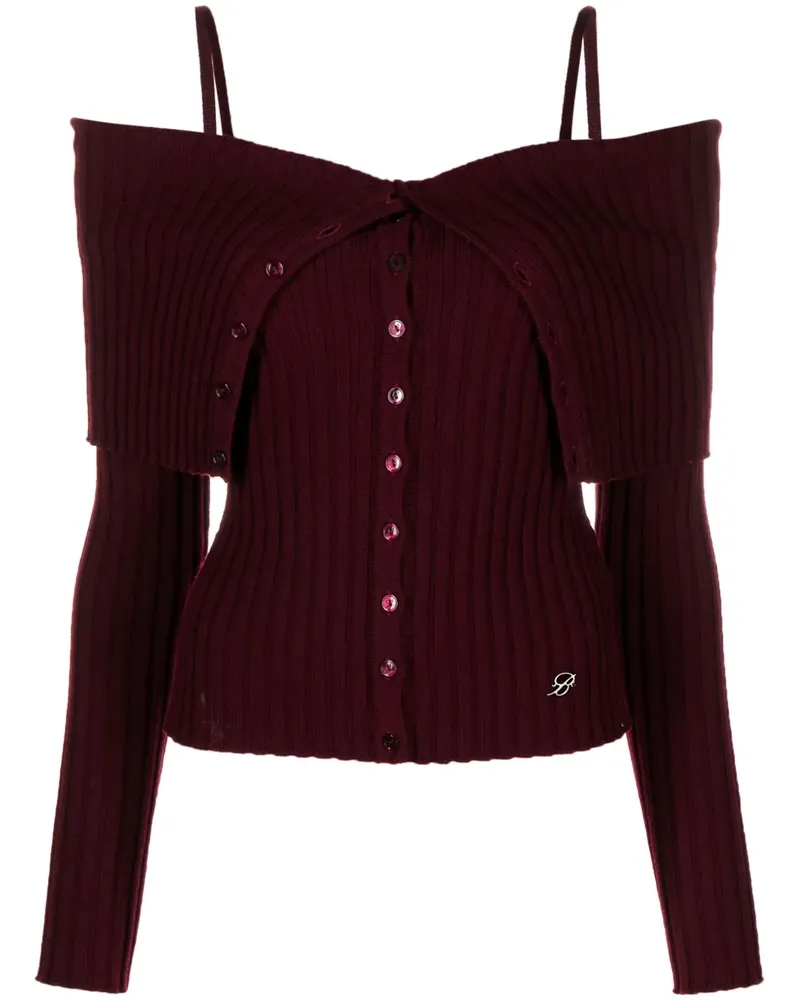 Blumarine Schulterfreies Strickoberteil - Rot Rot