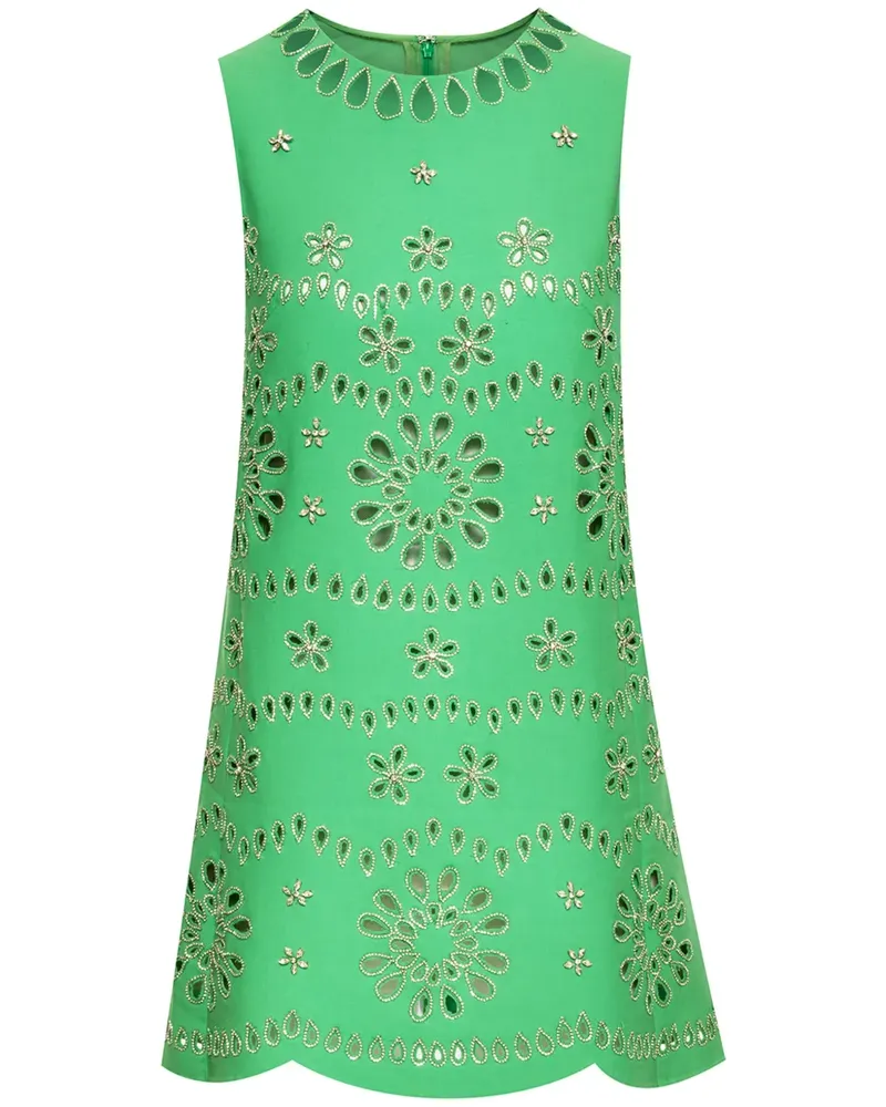 Oscar de la Renta Minikleid mit Kristallen - Grün Grün