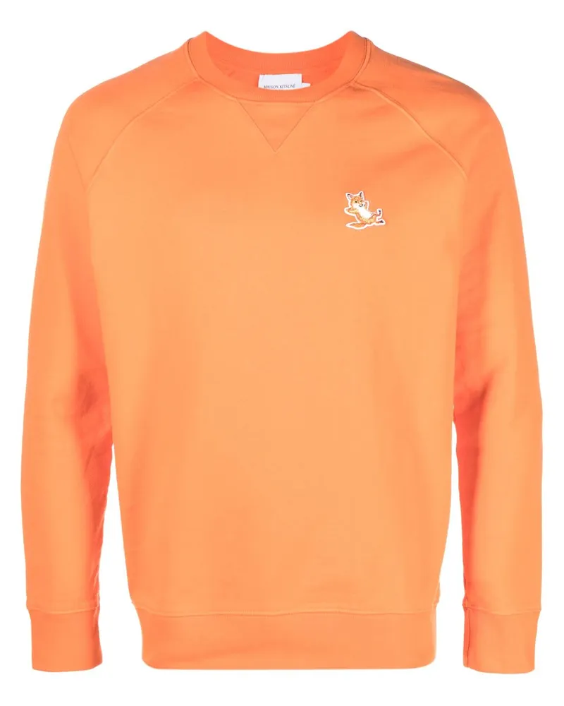 Kitsuné Sweatshirt mit Chillax Fox-Patch - Orange Orange