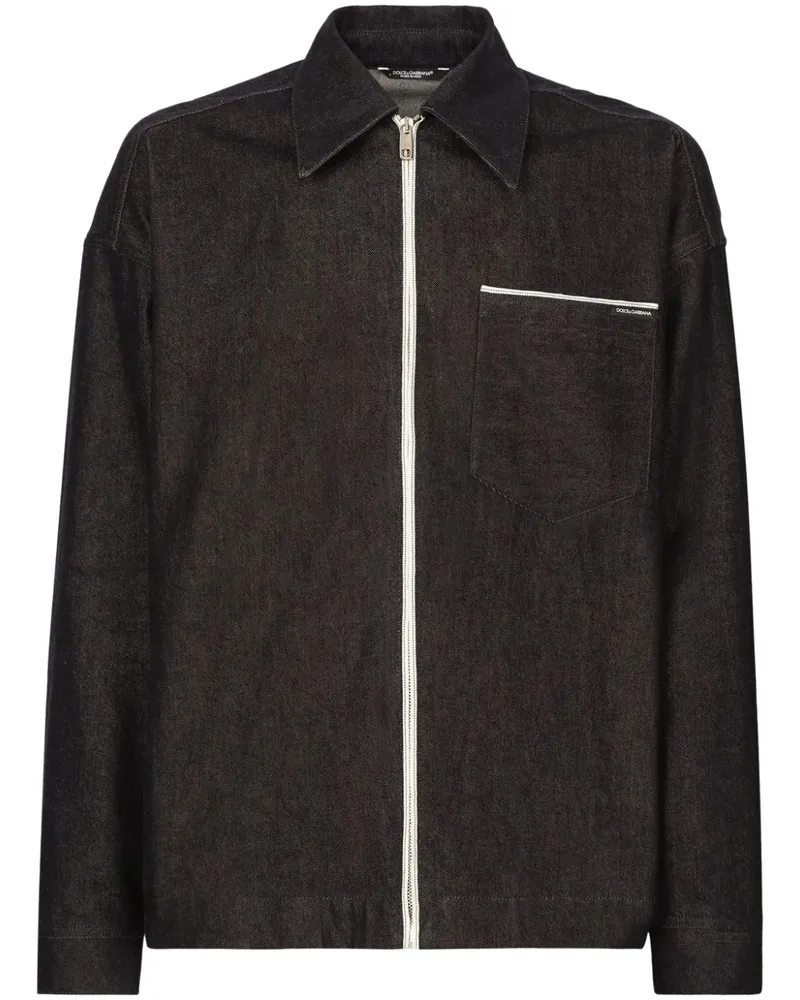 Dolce & Gabbana Jacke mit Logo-Print - Schwarz Schwarz