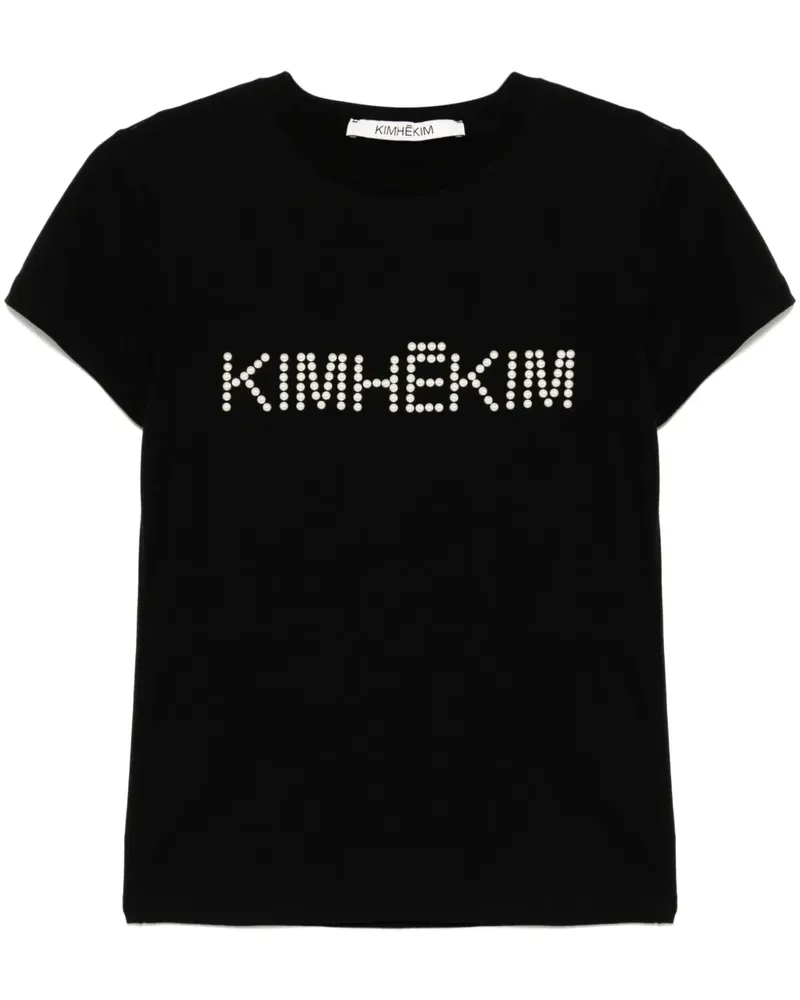 KIMHEKIM T-Shirt mit Perlen - Schwarz Schwarz