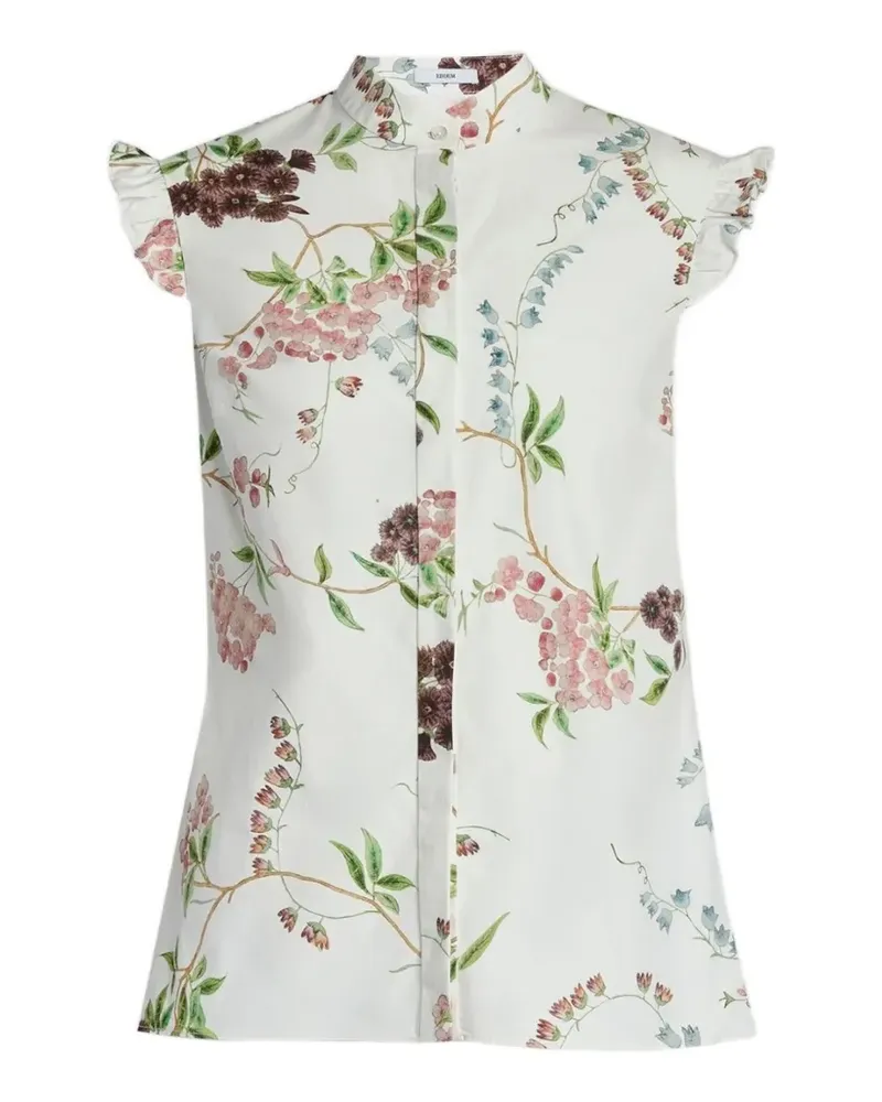 Erdem ruffled floral-print blouse - Weiß Weiß