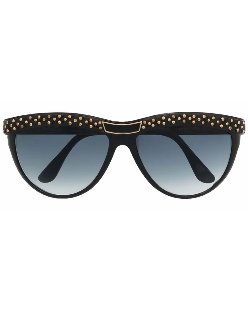 Linda Farrow Sonnenbrille mit Cat-Eye-Gestell - Schwarz Schwarz
