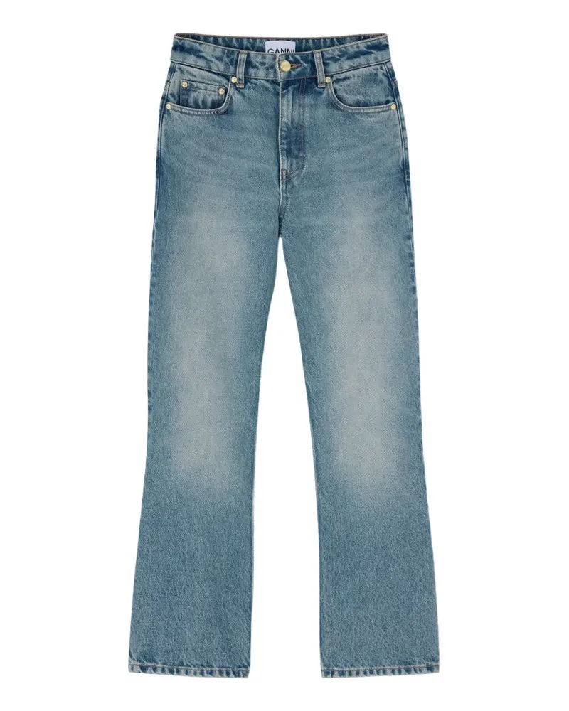 Ganni Rigid Cropped-Hose - Blau Blau