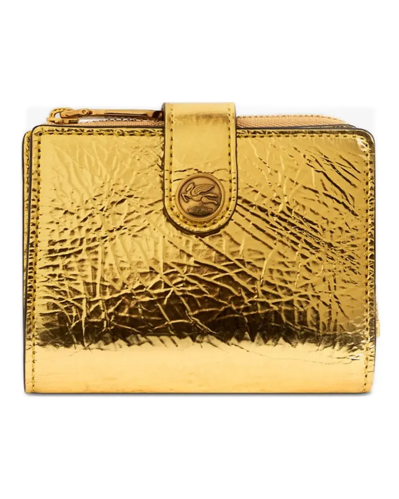 Etro laminated leather wallet - Gold Gold