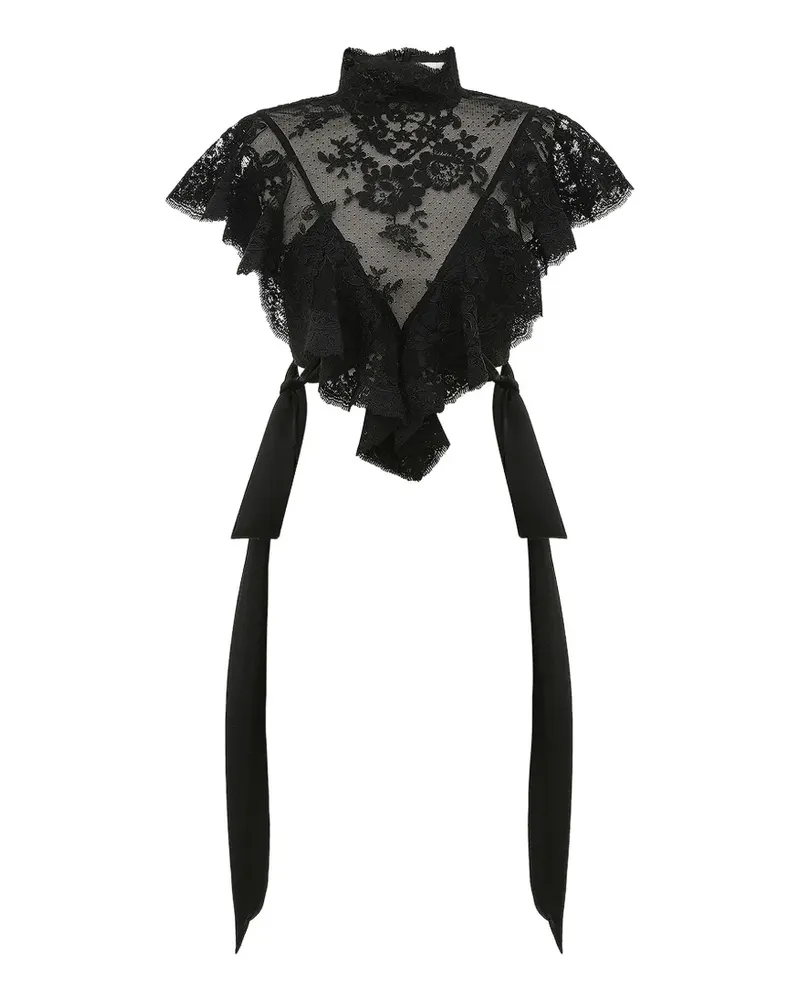Zimmermann lace ruffled blouse - Schwarz Schwarz