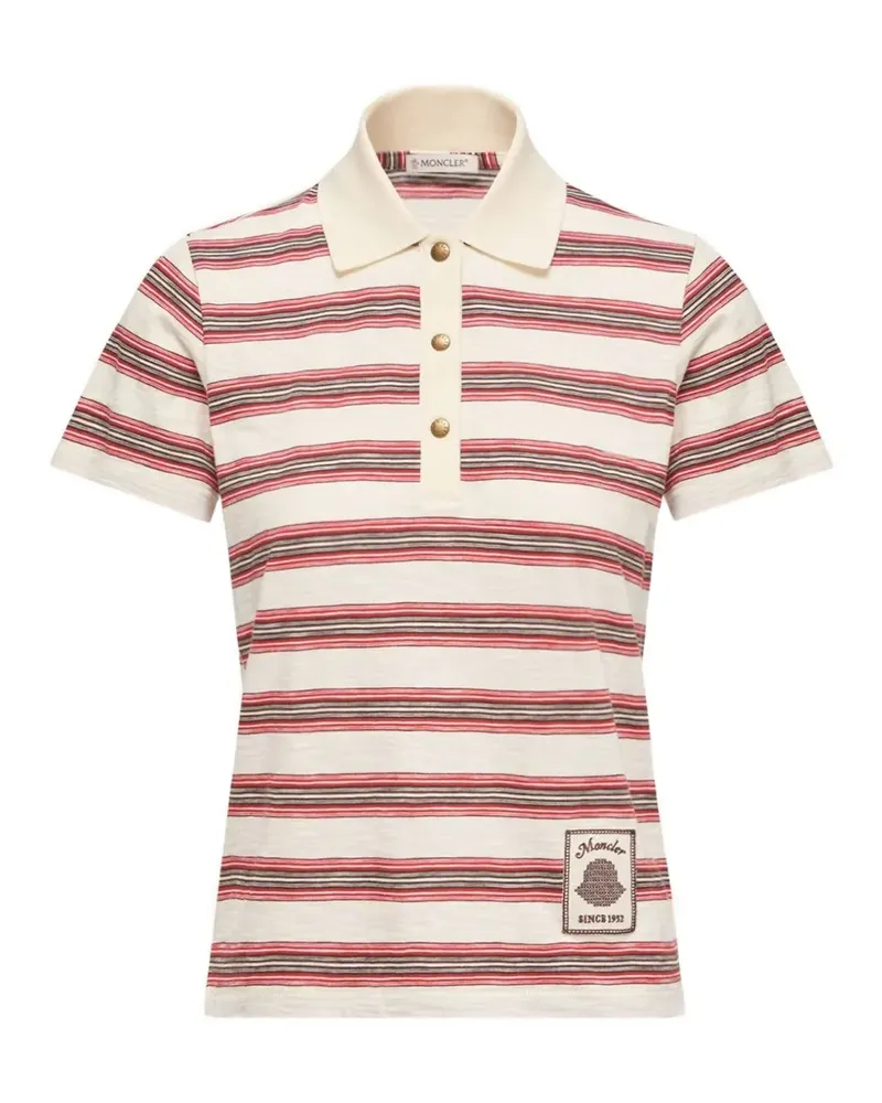 Moncler Gestreiftes Poloshirt - Weiß Weiß