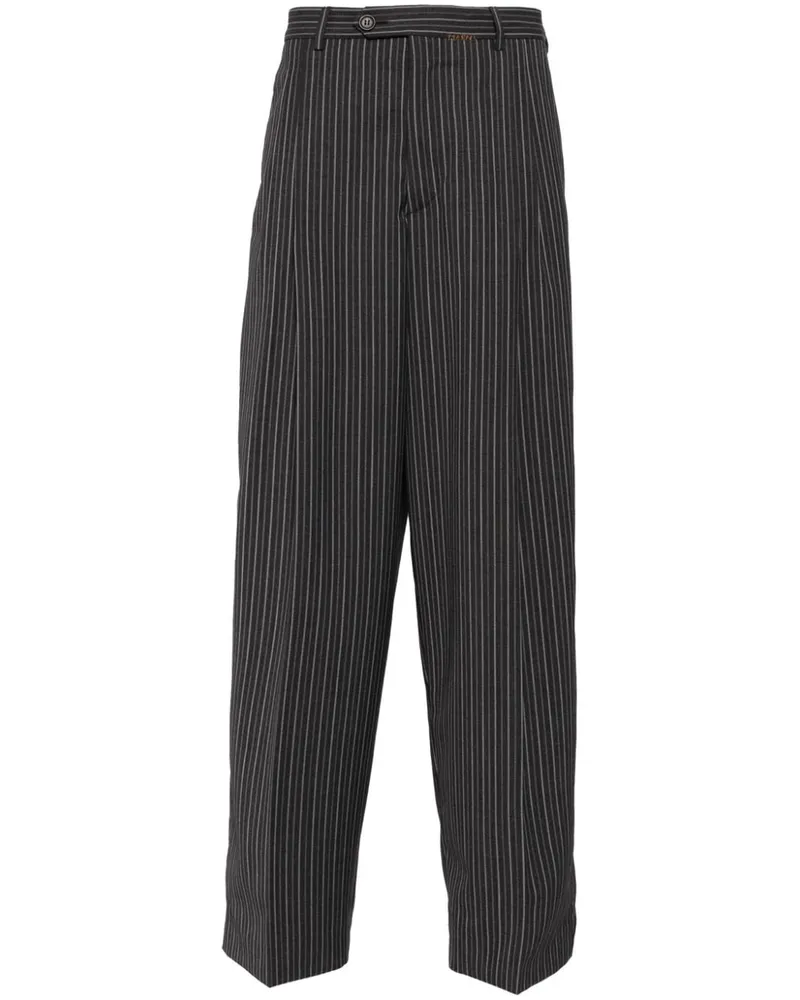 Marni Gestreifte Hose - Schwarz Schwarz