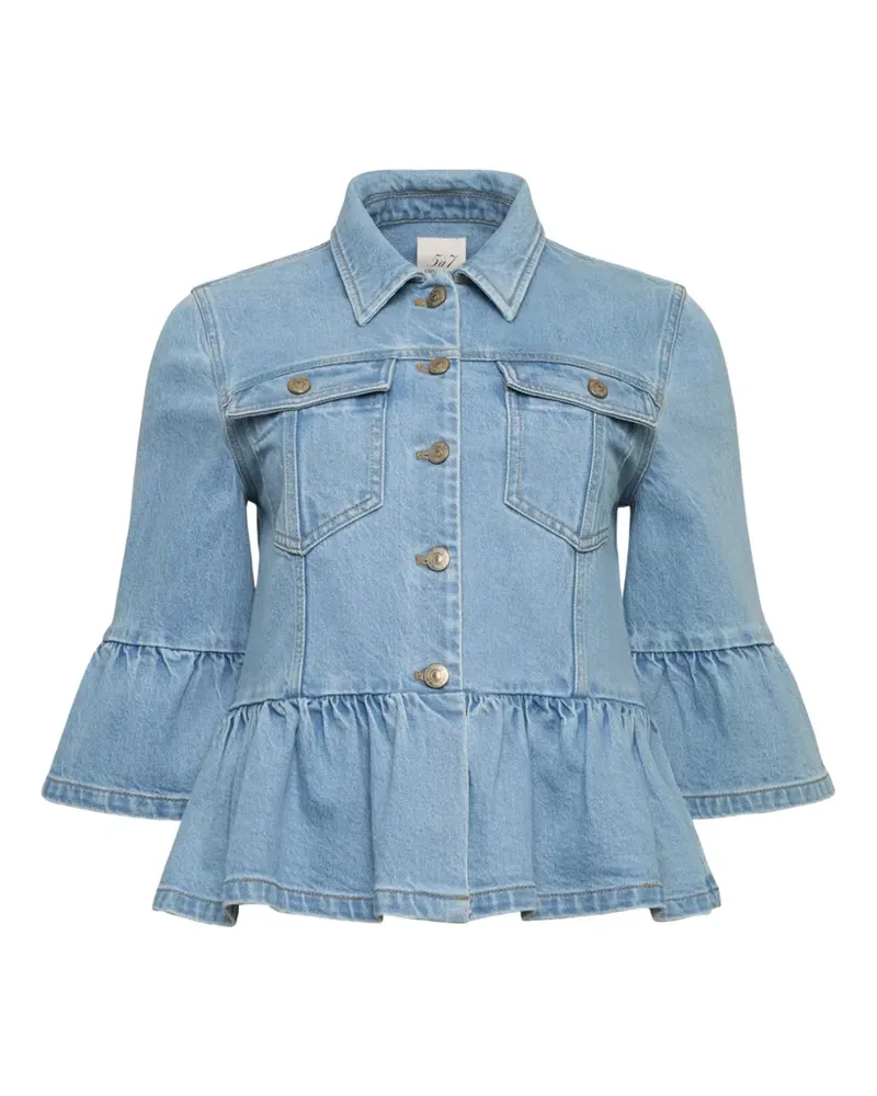 Cinq à Sept Mandie ruffled denim jacket - Blau Blau