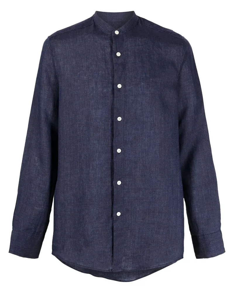 Frescobol Carioca Hemd ohne Kragen - Blau Blau