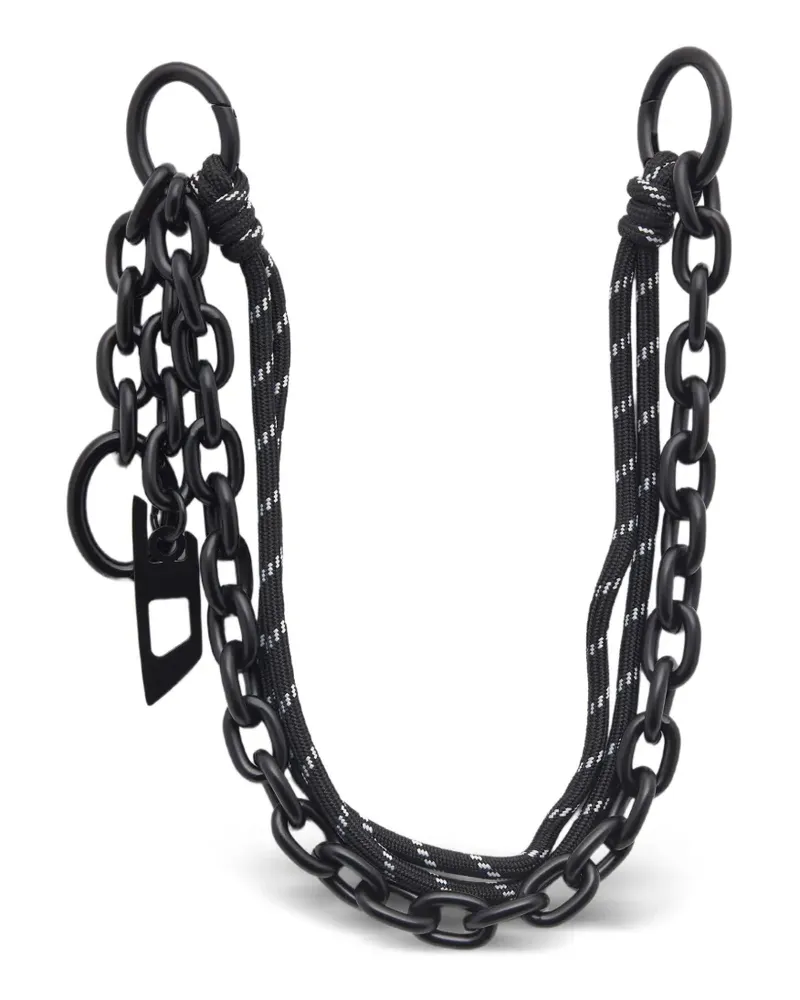 Diesel Chain-D Anhänger mit Logo - Schwarz Schwarz