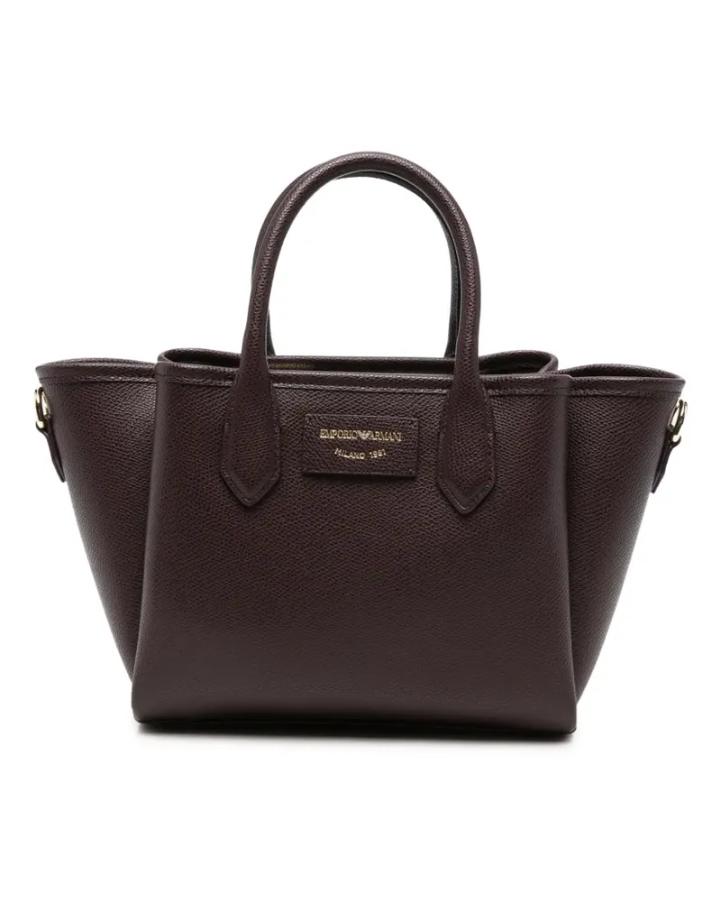 Emporio Armani Tote Bag aus gekörntem Leder - Rot Rot