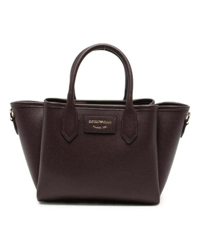 Emporio Armani Tote Bag aus gekörntem Leder - Rot Rot