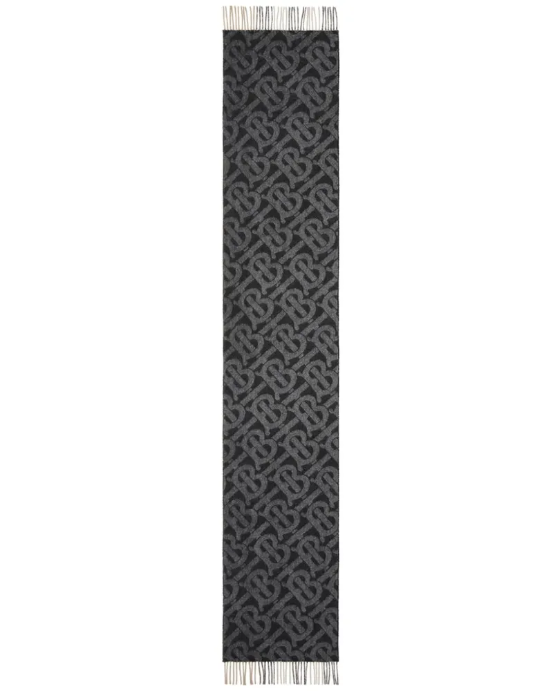 Burberry Karierter Schal mit Monogramm - Schwarz Schwarz