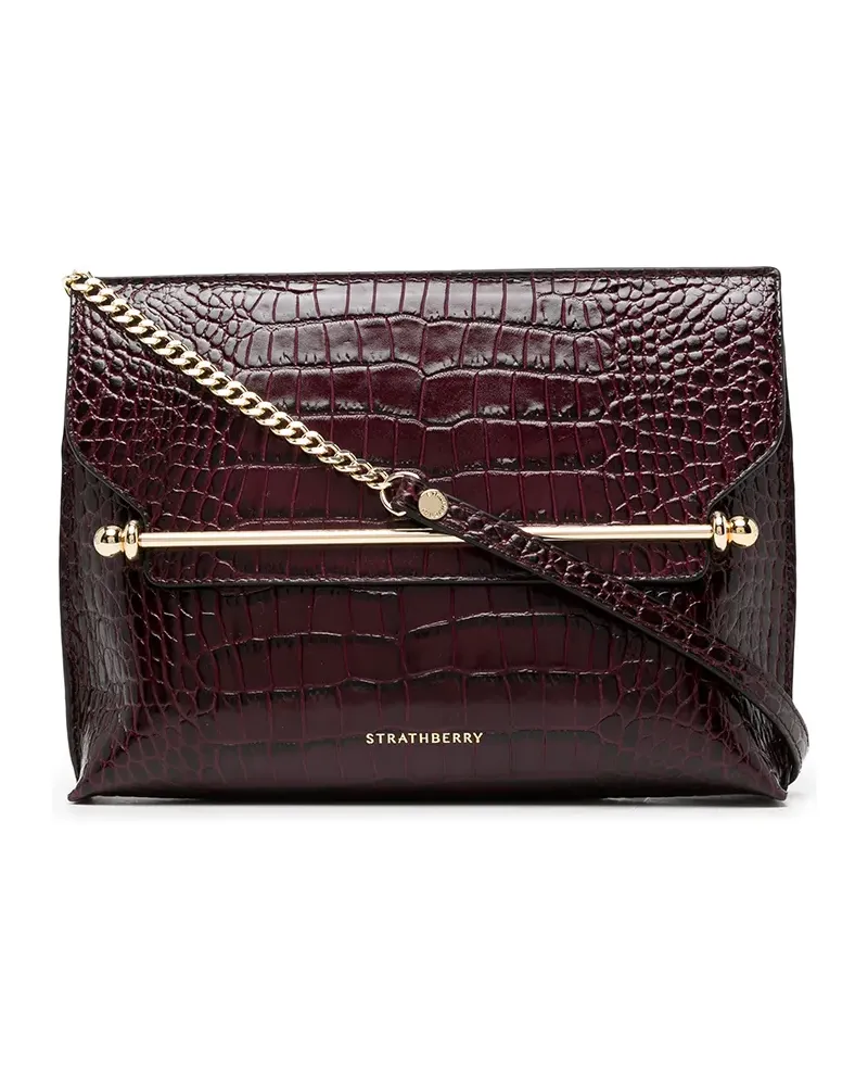 Strathberry Umhängetasche mit Kroko-Effekt - Violett Violett