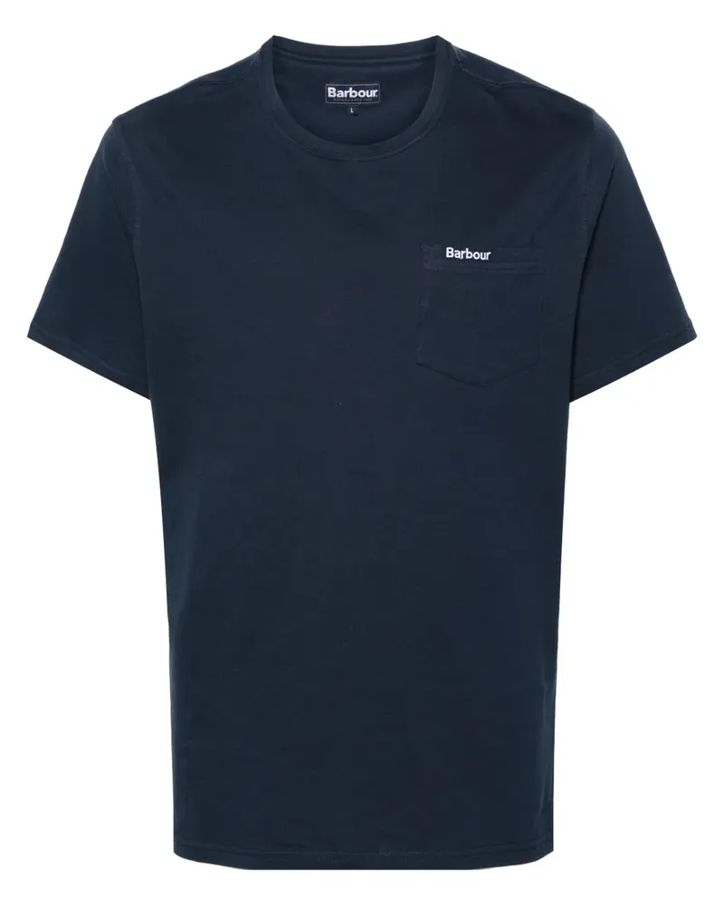 Barbour T-Shirt mit Logo-Stickerei - Blau Blau