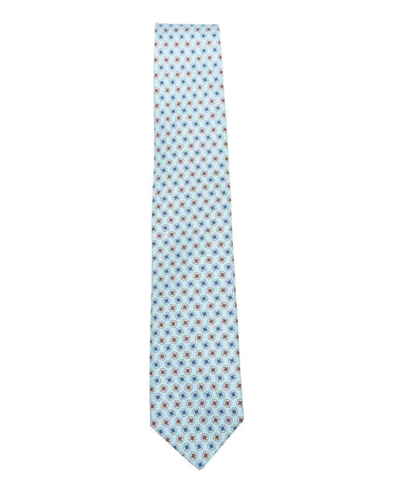 Luigi Borrelli printed tie - Blau Blau