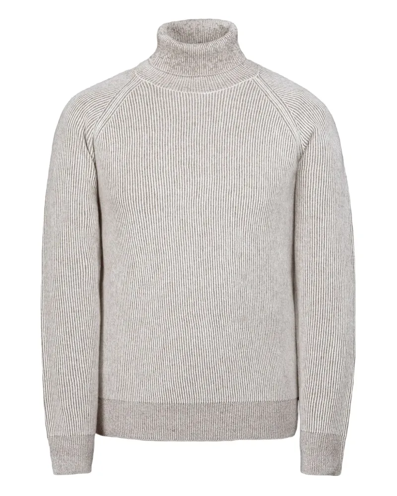 MOORER Gerippter Rollkragenpullover - Grau Grau