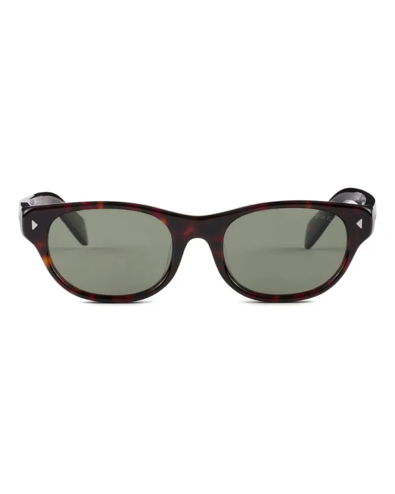 Prada Sonnenbrille mit ovalem Gestell - Schwarz Schwarz