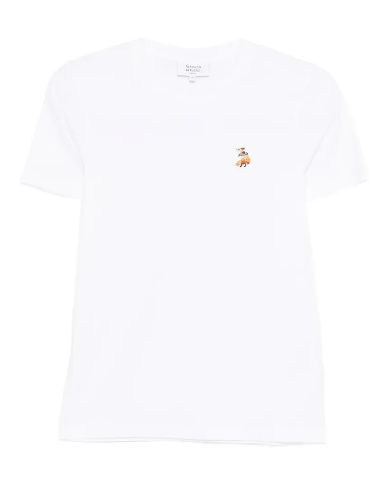 Kitsuné Besticktes T-Shirt - Weiß Weiß