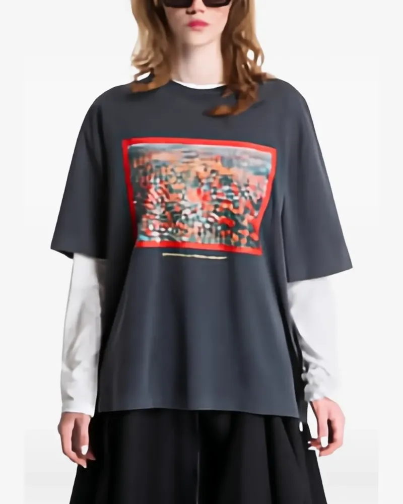 OFF-WHITE T-Shirt mit grafischem Print - Grau Grau