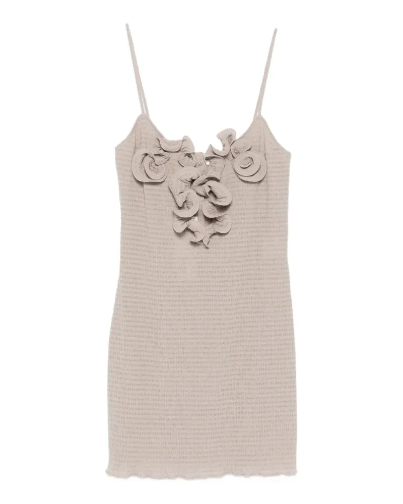Magda Butrym floral-appliqué mini dress - Braun Braun