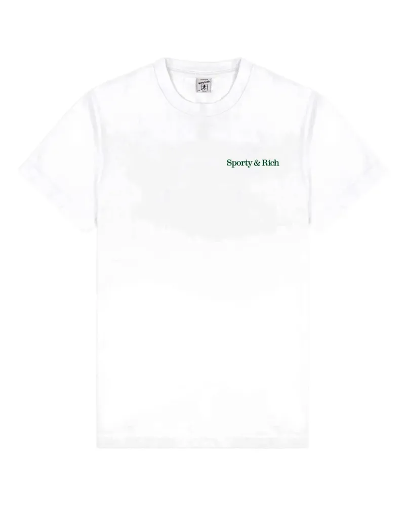 SPORTY & RICH Fitness 94 T-Shirt mit Logo-Print - Weiß Weiß