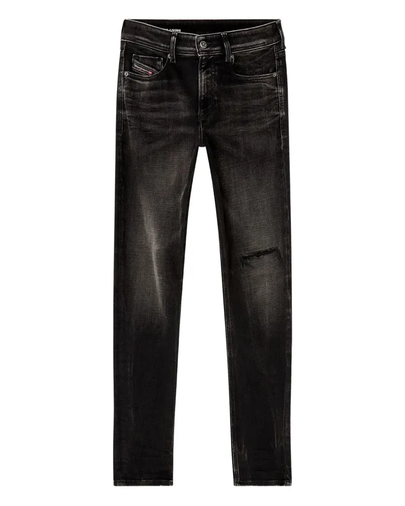 Diesel Sleenker 09n19 ripped jeans - Schwarz Schwarz