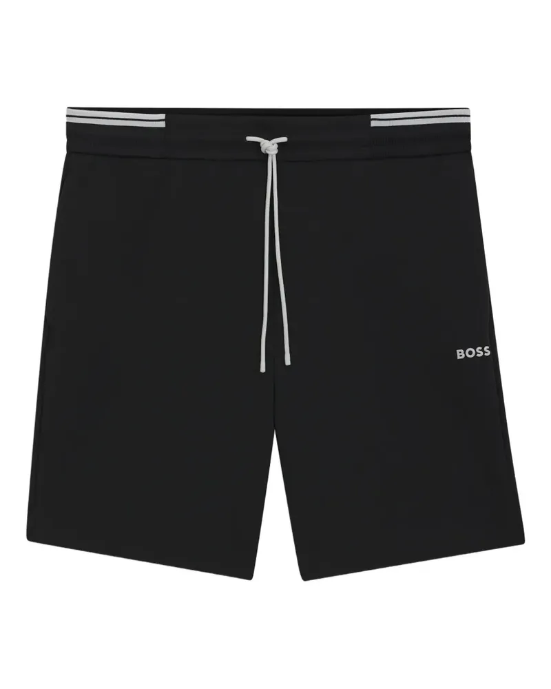 HUGO BOSS Joggingshorts mit Logo-Stickerei - Schwarz Schwarz
