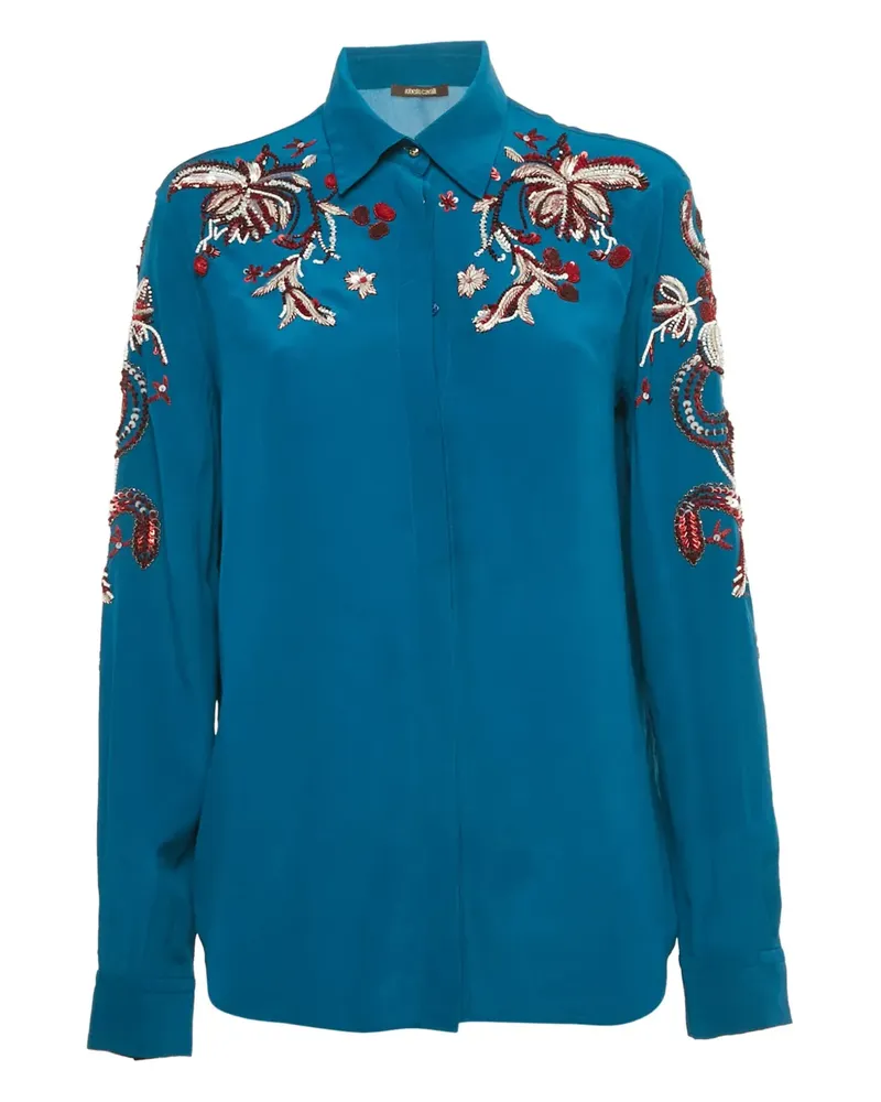 Roberto Cavalli sequin-embroidered shirt - Blau Blau