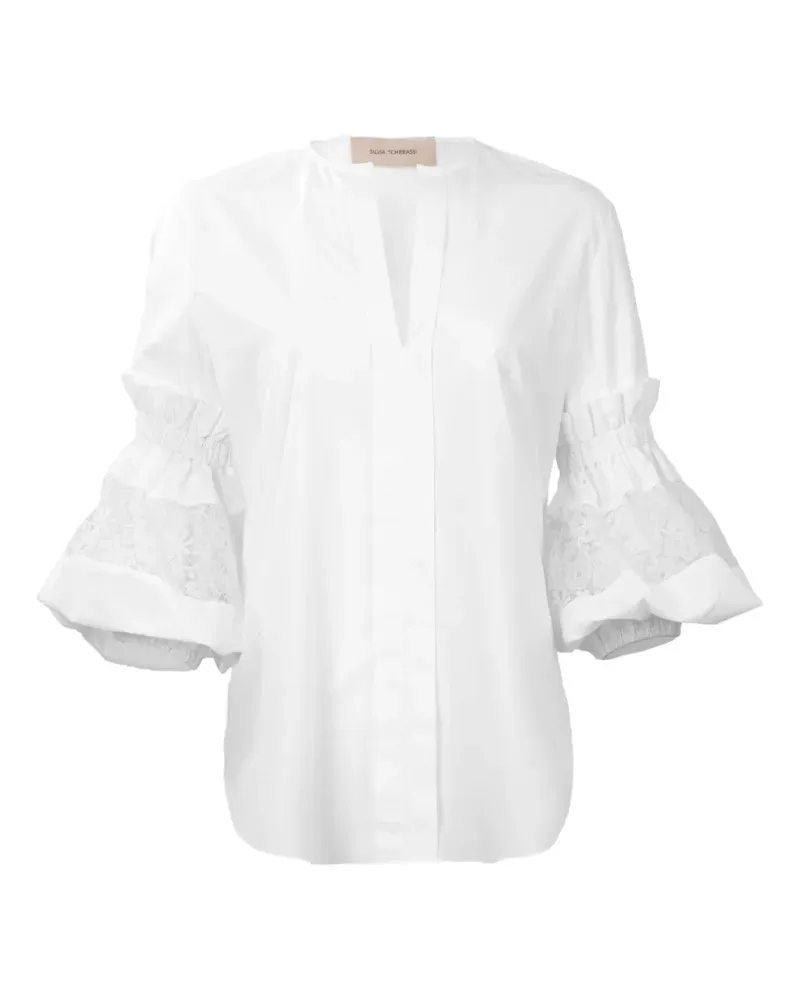 Silvia Tcherassi Nuru Bluse aus Spitze - Weiß Weiß