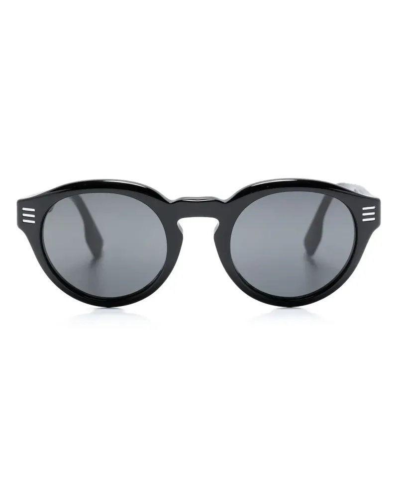 Burberry Runde Sonnenbrille mit Nietendetail - Schwarz Schwarz