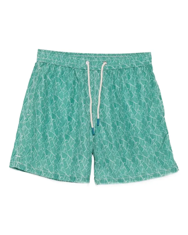 FeFè leaf-print swim shorts - Grün Grün