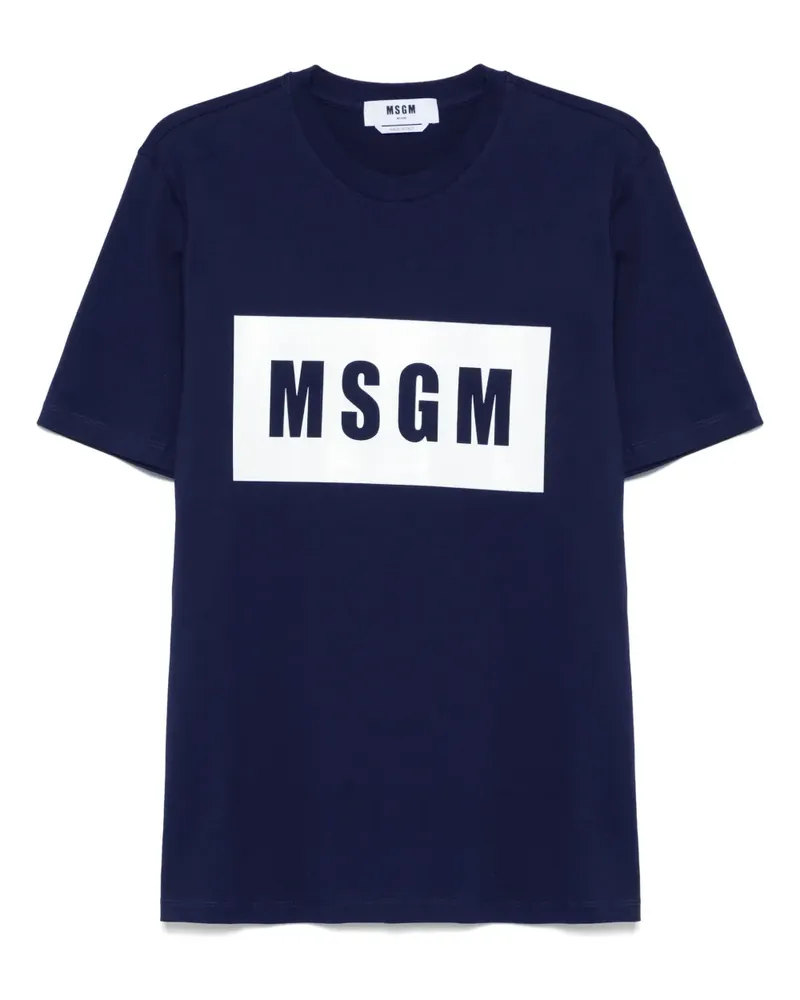 MSGM T-Shirt mit Logo-Print - Blau Blau