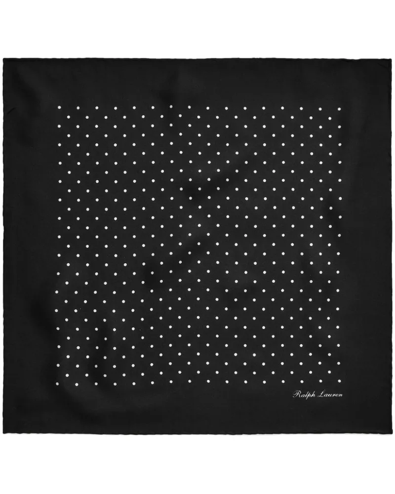 Ralph Lauren Seidenschal mit Polka Dots - Schwarz Schwarz