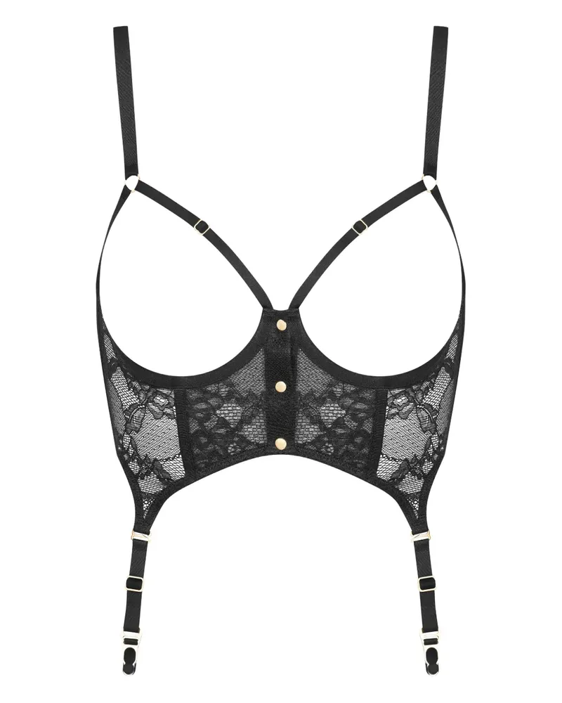 Maison Close Jeux Magnétiques Bustier mit Hosenträgern - Schwarz Schwarz