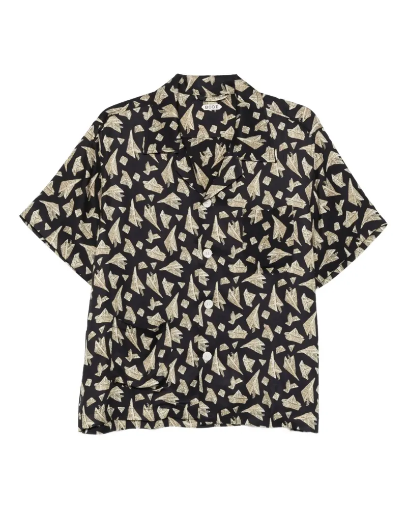 BODE Paper Hat short-sleeved shirt - Schwarz Schwarz