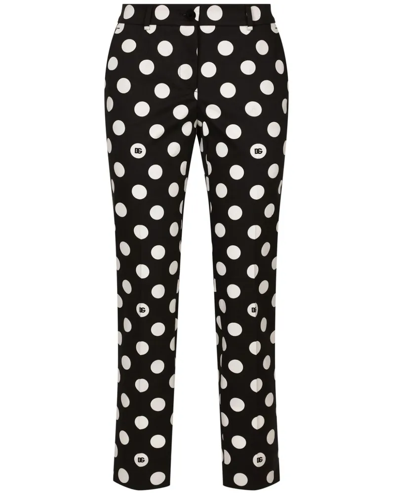 Dolce & Gabbana Halbhohe Straight-Leg-Hose - Schwarz Schwarz