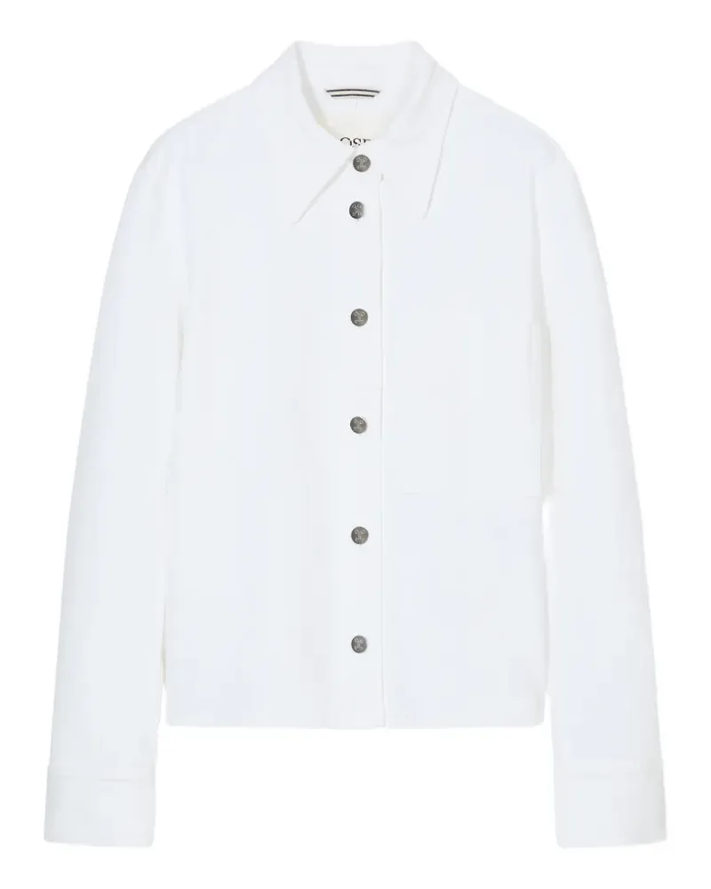 Closed button-down chest-pocket jacket - Weiß Weiß