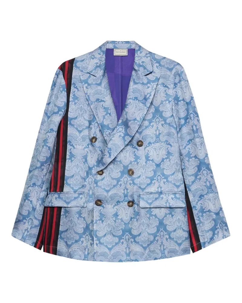 Pierre-Louis Mascia Doppelreihige Jacke mit Paisleymuster - Blau Blau