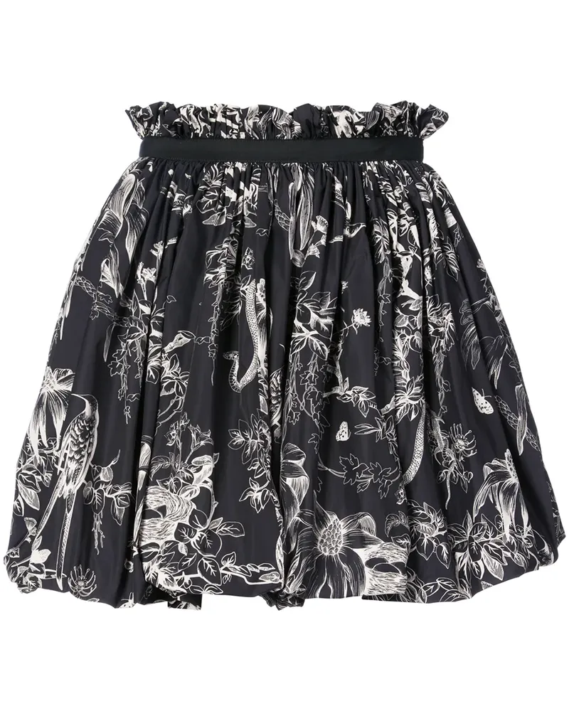 Alexander McQueen Minirock mit Vogel-Zeichnung - Schwarz Schwarz