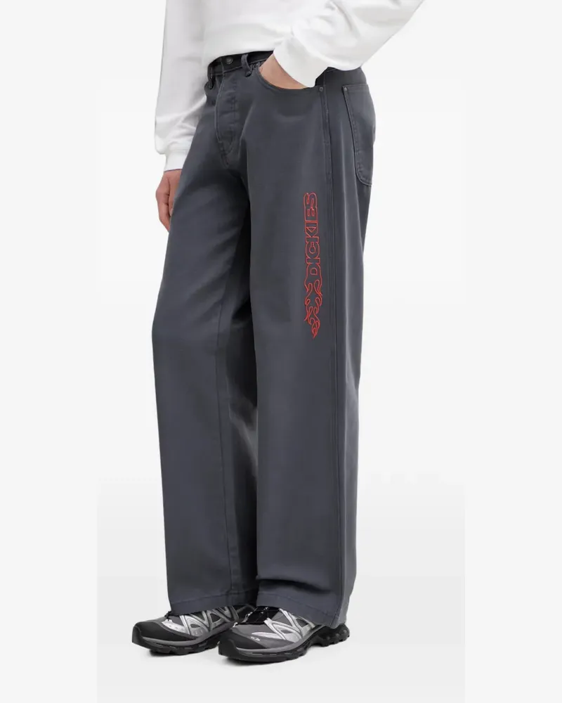 Dickies Weite Hose mit Logo-Stickerei - Grau Grau