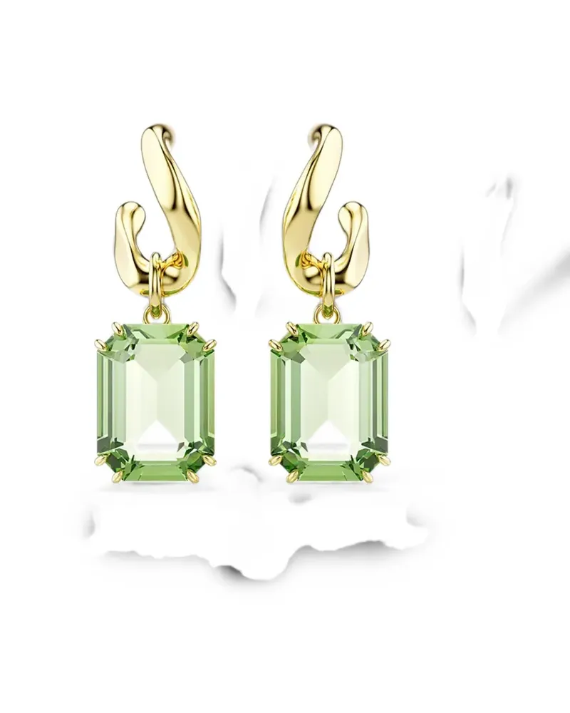 Swarovski octagonal-cut crystal earrings - Gold Gold