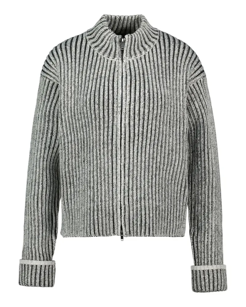 RAINS Sapa ribbed-knit zip-up cardigan - Grau Grau