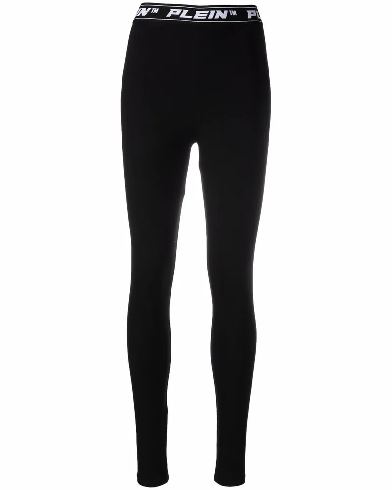 Philipp Plein Leggings mit Logo-Bund - Schwarz Schwarz
