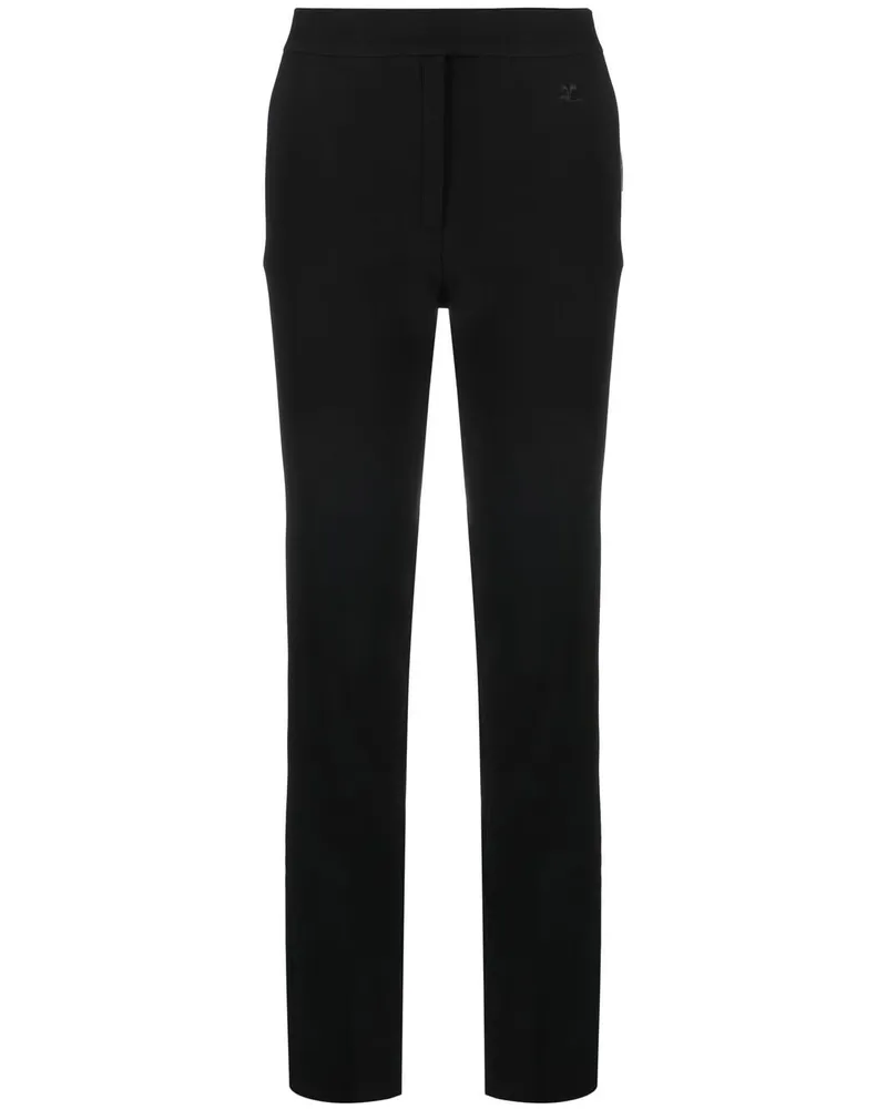 Courrèges Halbhohe Slim-Fit-Hose Schwarz