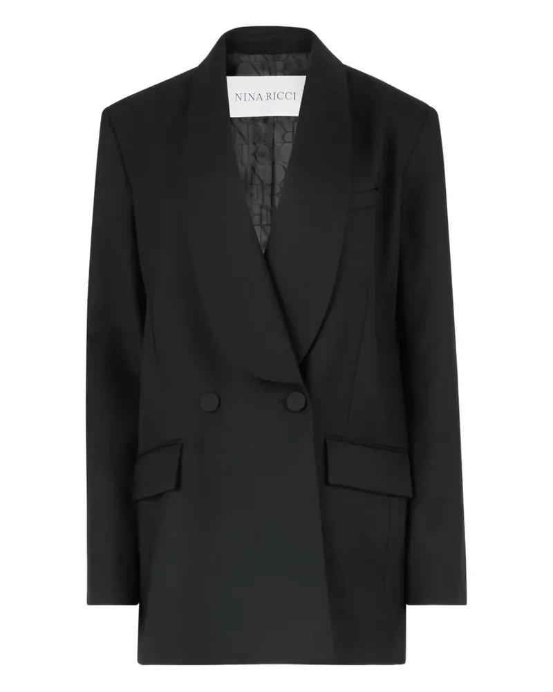 Nina Ricci Doppelreihiger Gabardine-Blazer - Schwarz Schwarz