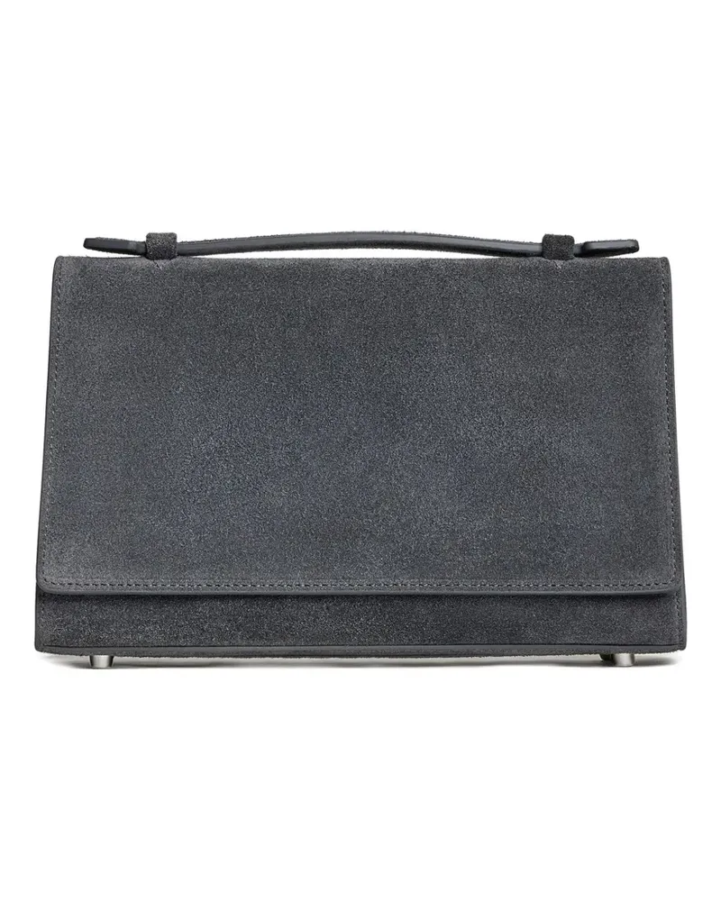 12 STOREEZ Schultertasche aus Wildleder - Grau Grau